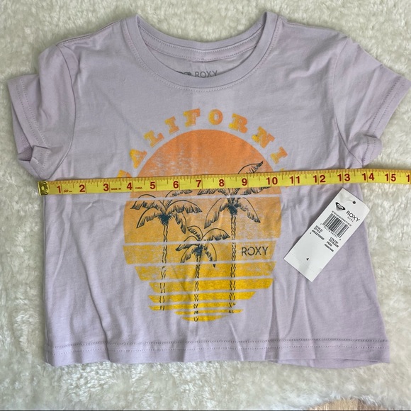 NEW Roxy Purple California Graphic Tee Girls Sz 4 - Picture 7 of 7